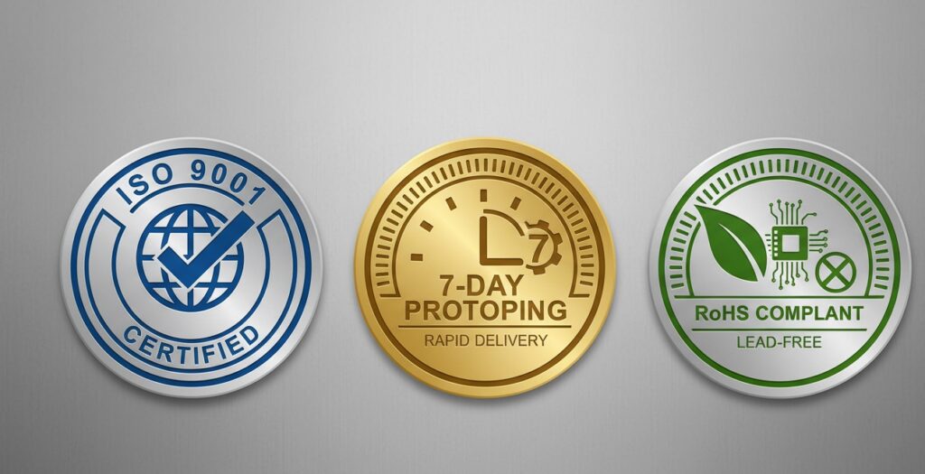ISO 9001, 7-Day Prototyping, RoHS