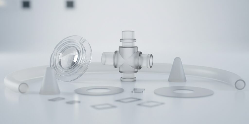 Diverse custom liquid silicone rubber products for medical, auto, and consumer industries