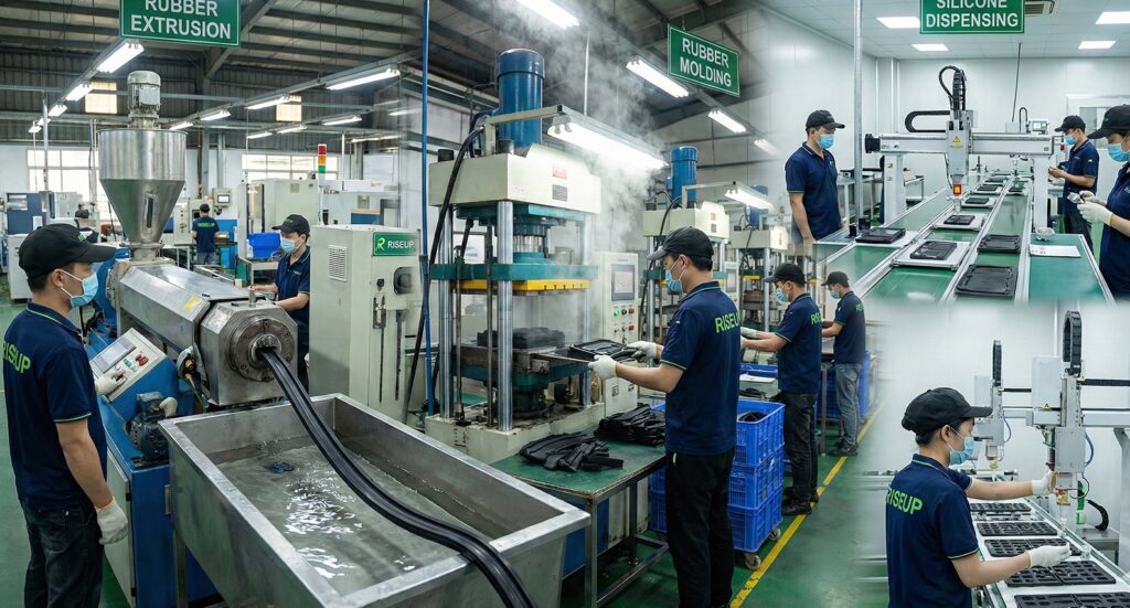 riseup factory are making the rubber products