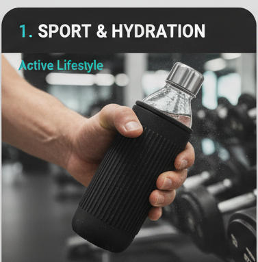 High-grip water bottle silicone sleeve for gym environments