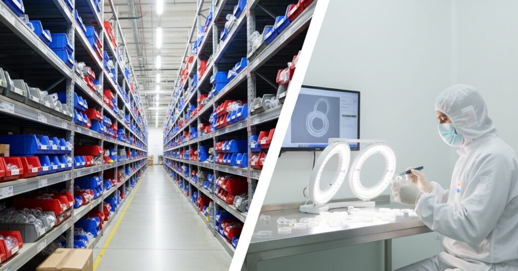 Leading silicone O-ring supplier offering massive AS568 inventory and custom cleanroom manufacturing for medical and FDA grades