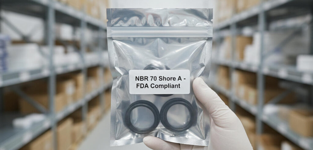 Professionally packaged and labeled Buna-N O-rings in UV-protected bags