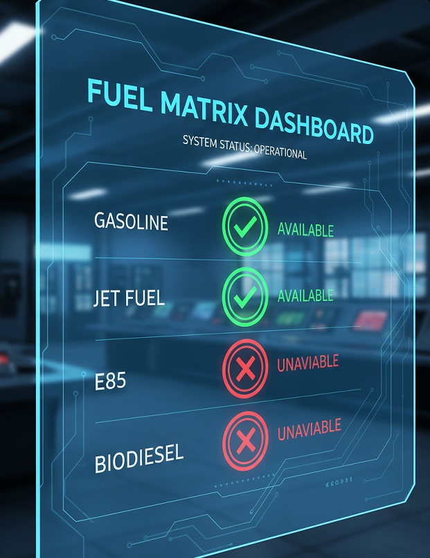 Engineering compatibility matrix showing where High-ACN Buna-N O-rings excel (gasoline, diesel) and where they fail (E85, Biodiesel), requiring an upgrade to Viton.