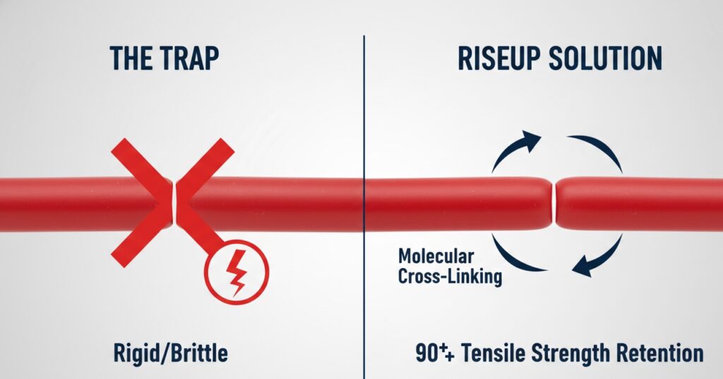 Engineering comparison between weak glued silicone O-ring joints and RiseUp's high-strength molecularly cross-linked hot-vulcanized joints