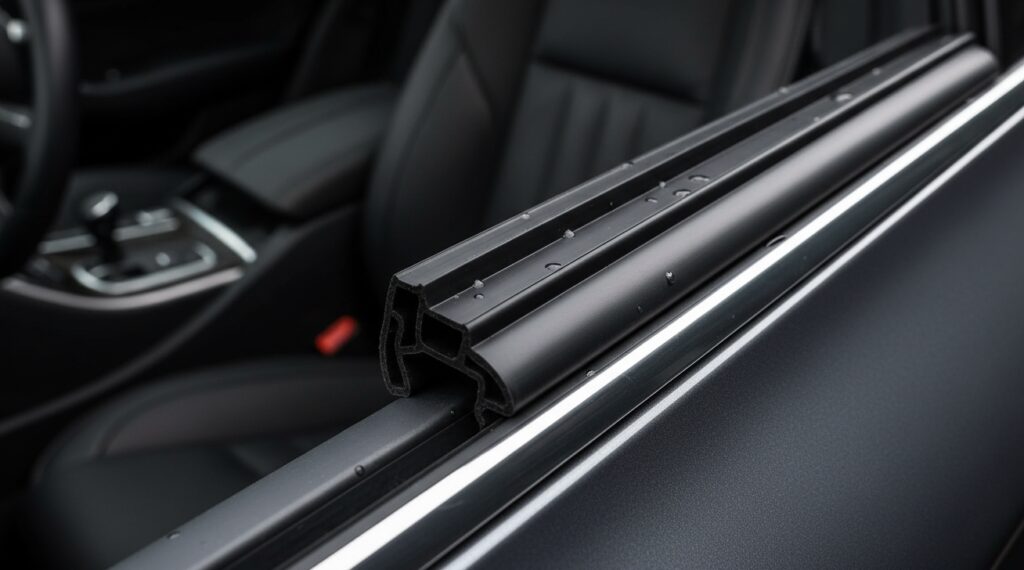 Custom extruded EPDM weather seal for automotive door and window insulation