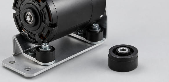 Custom rubber vibration grommet for shock isolation and component mounting