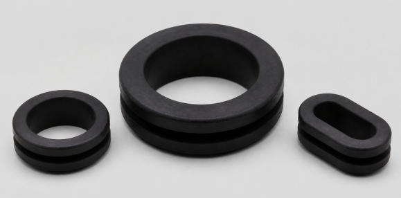 Custom open rubber grommets for cables, wires, hoses, and panel openings