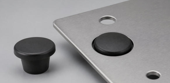 Custom rubber plug grommet for sealing panel and equipment holes