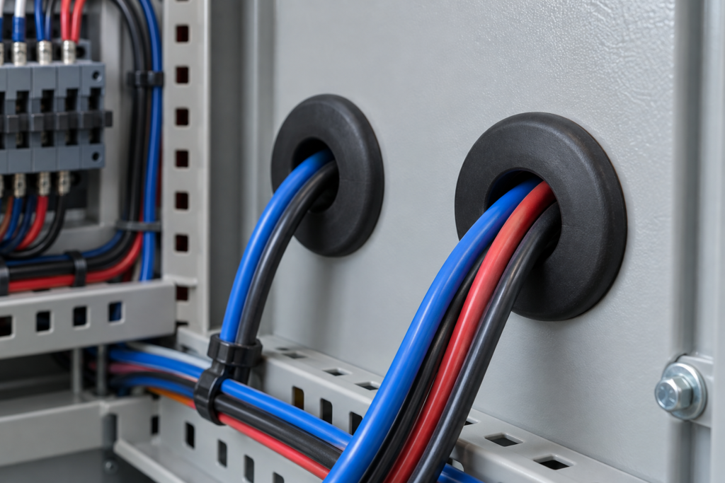 :sbr-rubber-grommet-electrical-enclosure-cable-protection
