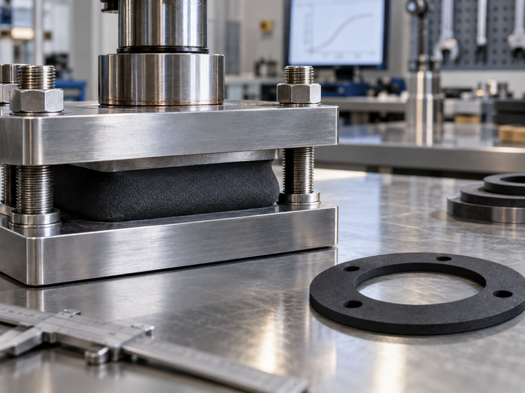 Compressible neoprene gasket for cushioning and surface gap sealing