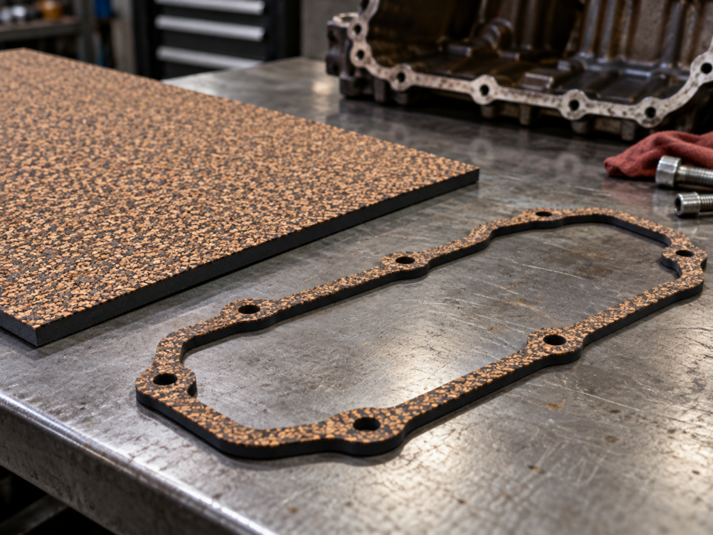 Cork neoprene gasket material for equipment cover sealing